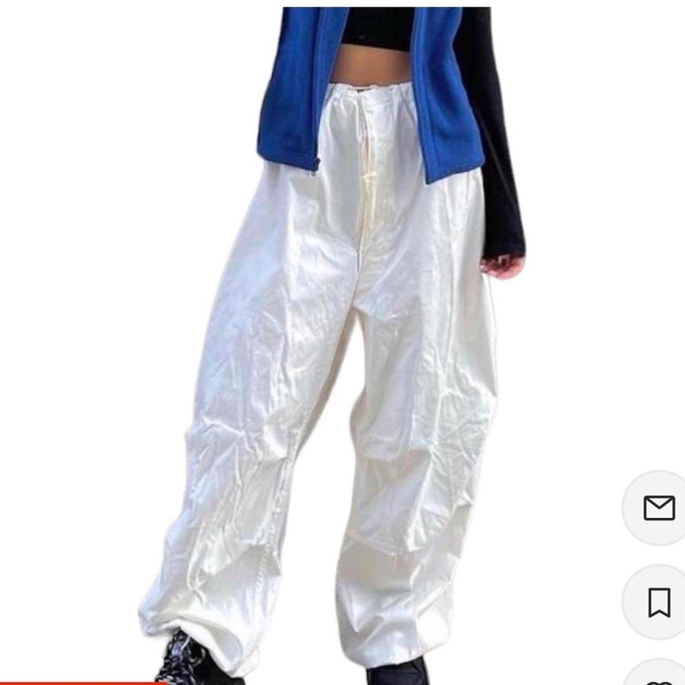 194Local / fazedbyfinn white oversized military cargo pants
